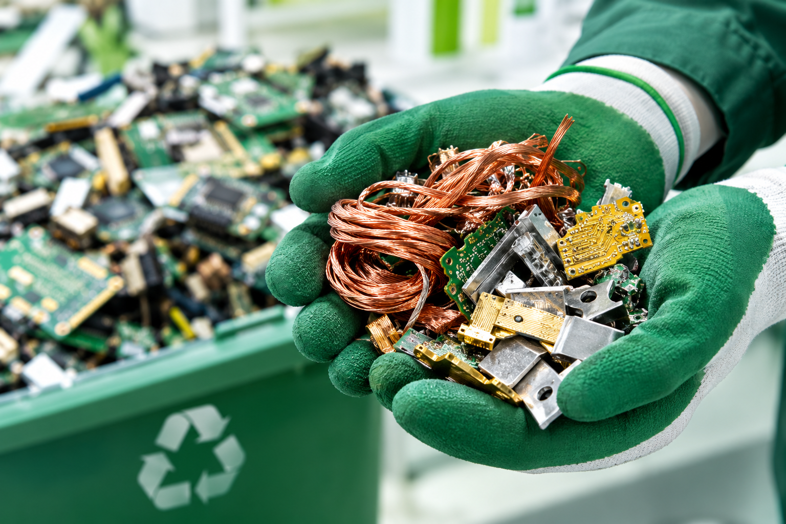 Old electronics collected for recycling