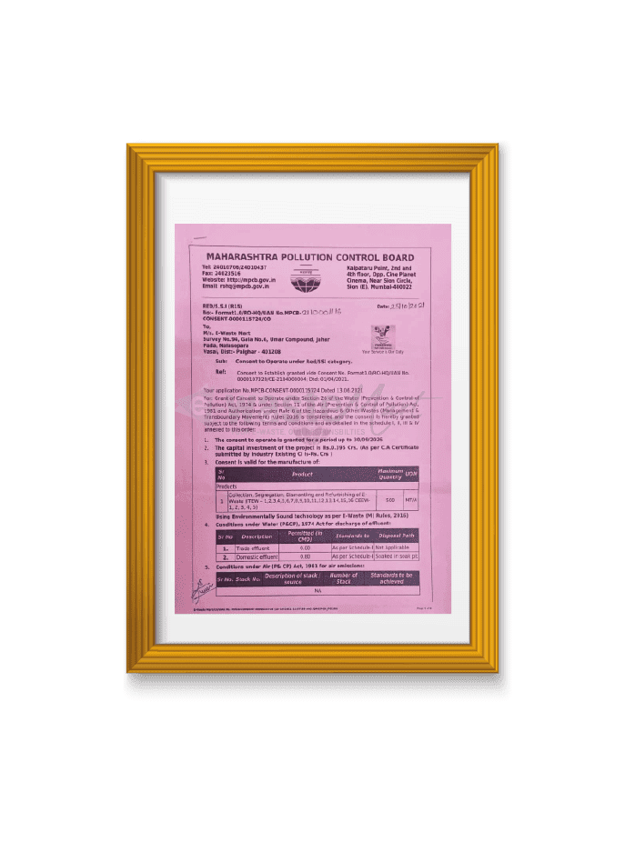 E-Waste Mart certificate 2